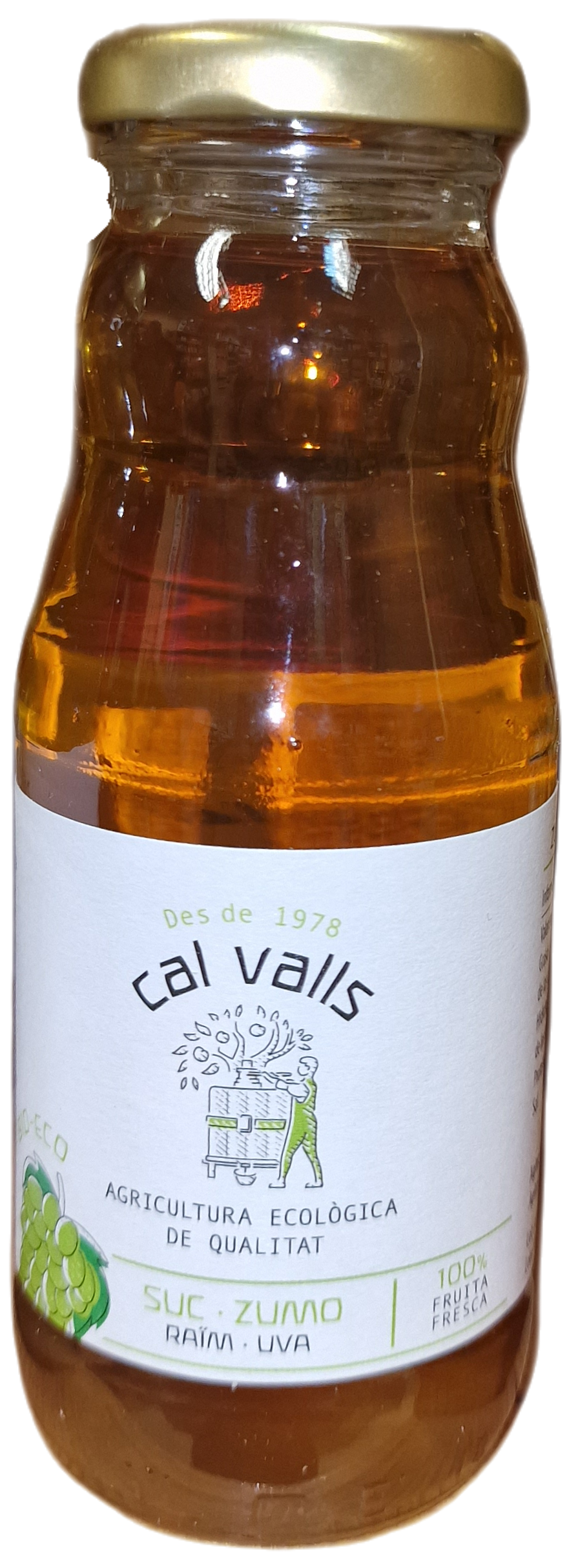 Zumo de uva blanca ecológico (envase de cristal) 200 ml