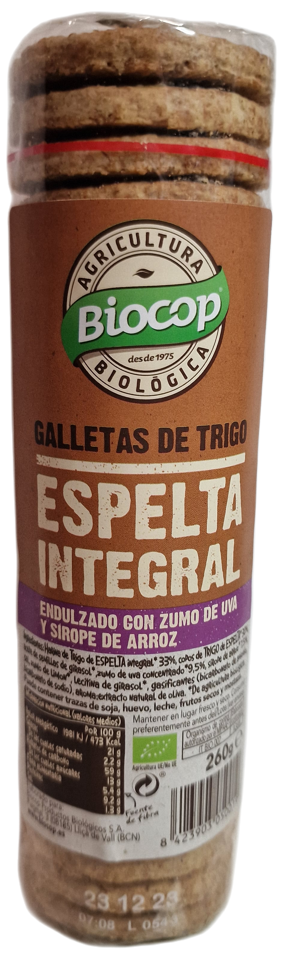 Galletas de espelta integral 260 gr