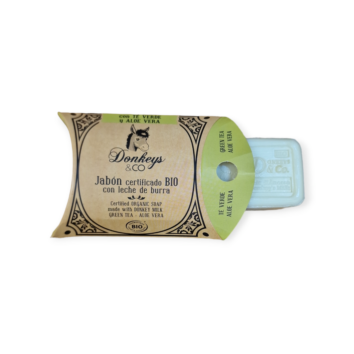 JABÓN LECHE BURRA TÉ VERDE Y ALOE VERA 100GR (SIN ACEITE DE PALMA)