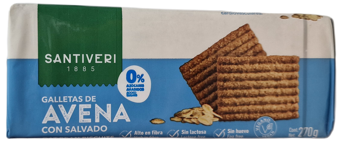 Galletas de avena con salvado  270 gr