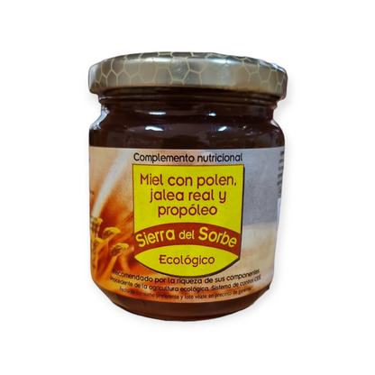 Miel con polen, jalea real y propoleo