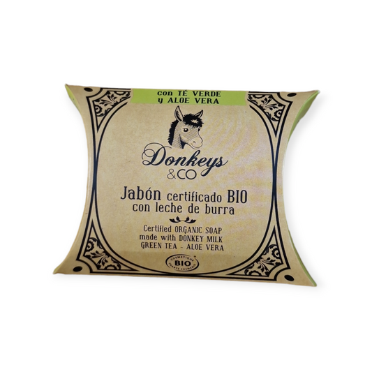 JABÓN LECHE BURRA TÉ VERDE Y ALOE VERA 100GR (SIN ACEITE DE PALMA)