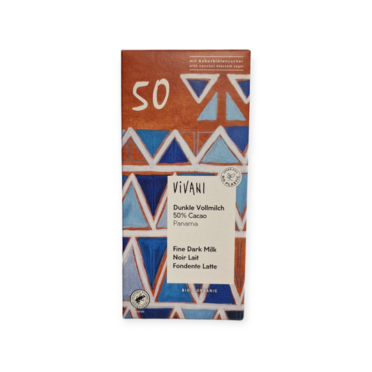 Chocolate Negro con Leche 50% Panamá con azúcar de coco