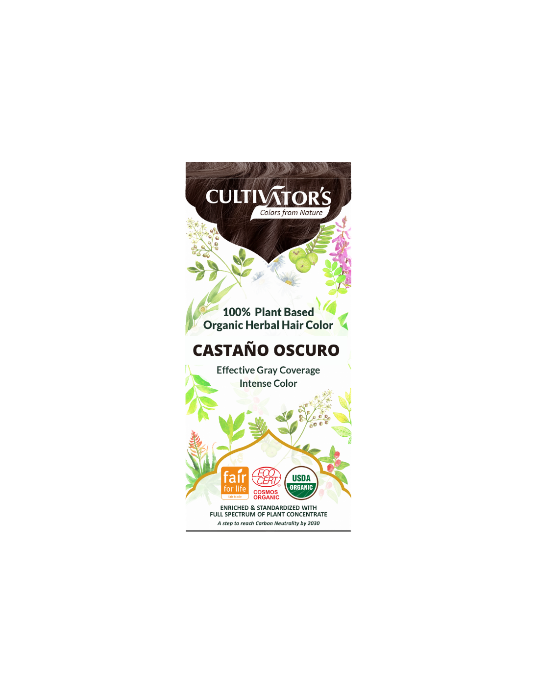 Tinte orgánico Castaño Oscuro 100 gr. CULTIVATORS